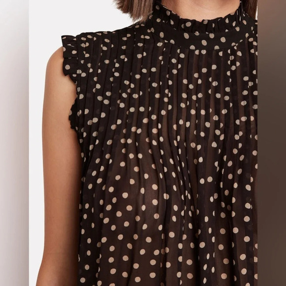 Ganni Black and Cream Polka Dot Blouse - Picture 3 of 14